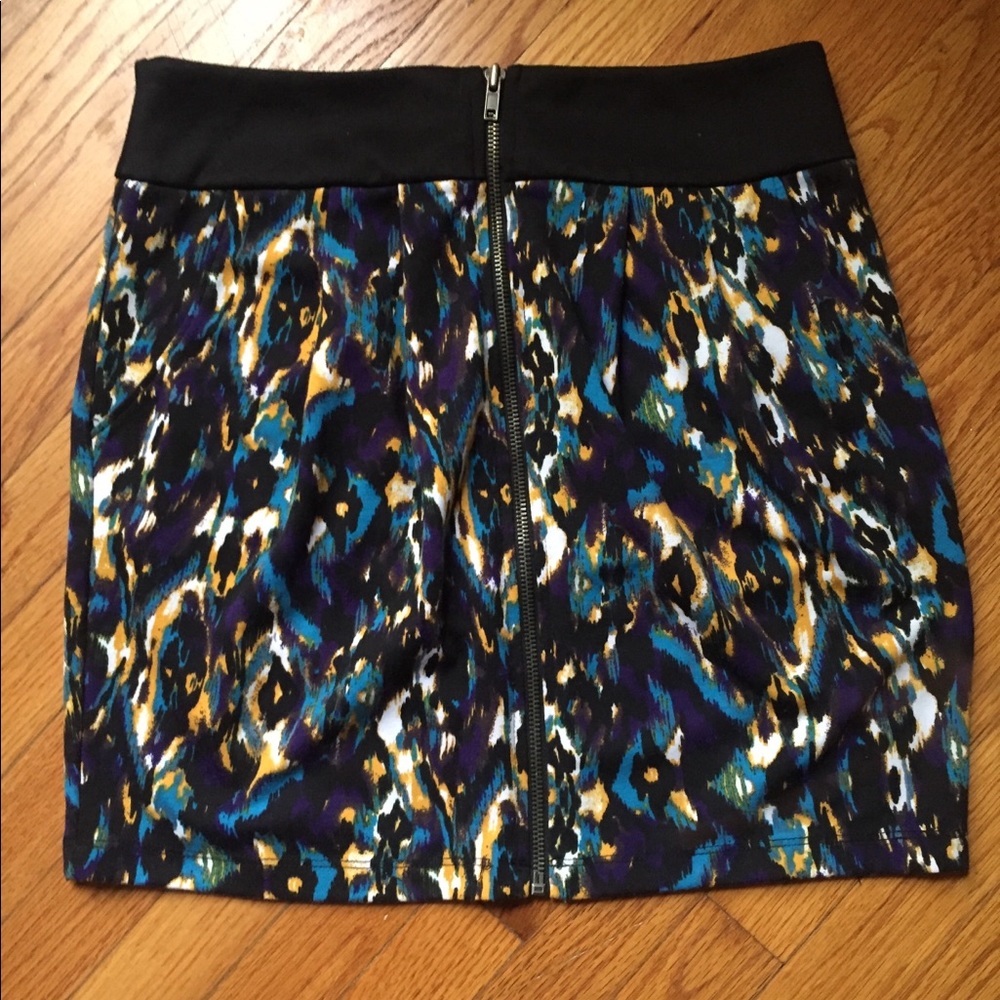 Forever 21 Multicolored Zip Up Skirt